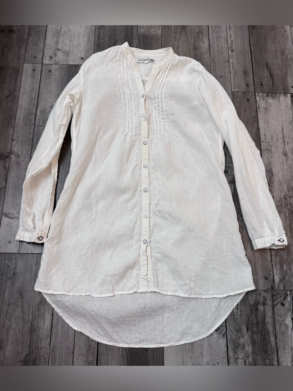 Ines De La Fressange X Uniqlo Linen Cotton Shirt Dress Medium Minimalist